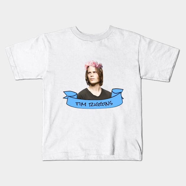 Tim Riggins Flower Crown Kids T-Shirt by lunalovebad